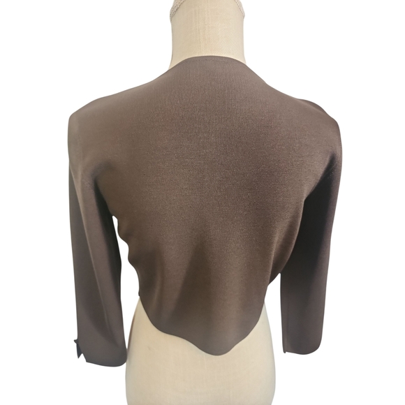 Ann Taylor Chocolate Brown Knit  Shrug Size M - Picture 3 of 4